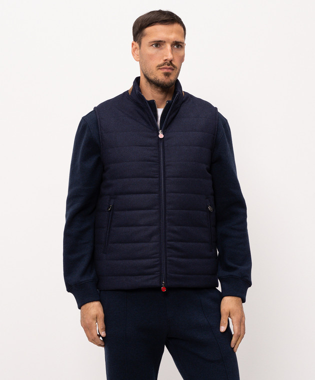 Kiton Синій жилет з вовни UW2491V0452L зображення 3