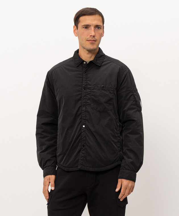 C.P. Company Черная куртка с логотипом патча MOS023A005904G изображение 3
