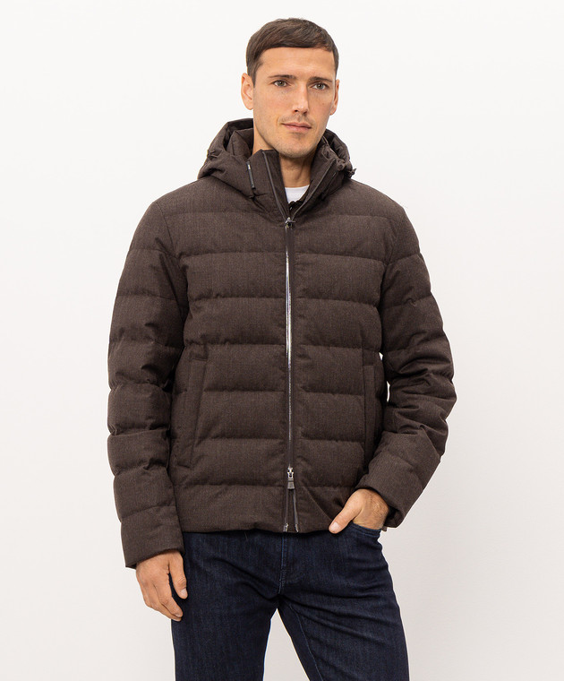 Herno Коричневая пуховая куртка с шерстью PI001401U33529 изображение 3