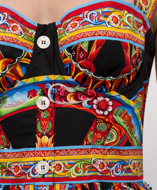 Dolce&Gabbana Чорна сукня в принт F615YTGDDTF зображення 5