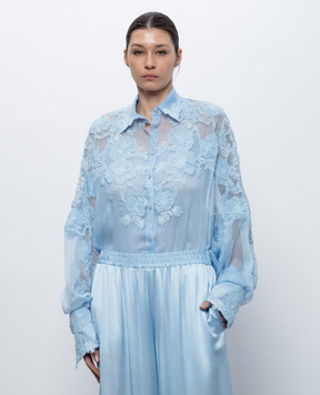 Ermanno Scervino Голубая блузка из шелка D482K708APCSFWB