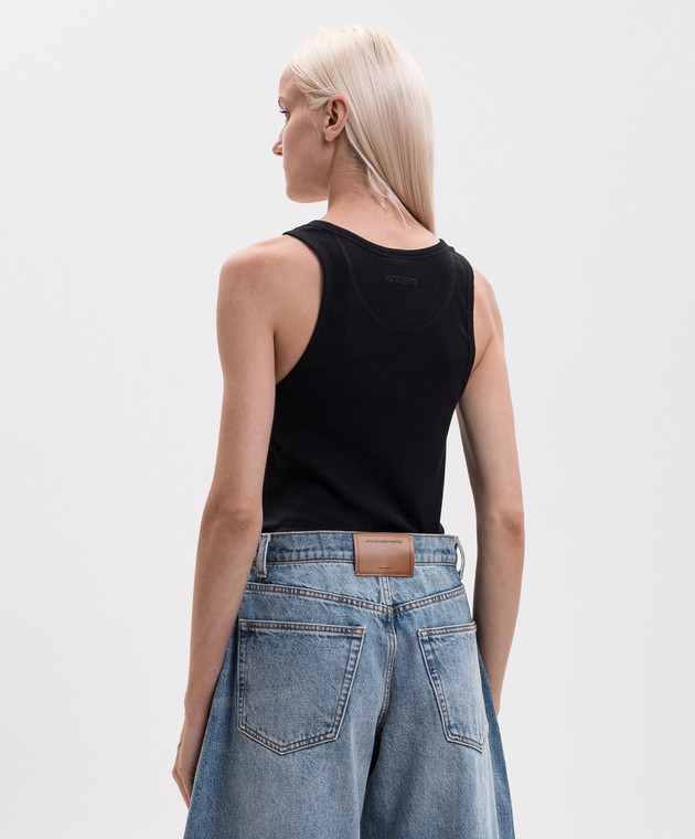 Vetements Чорна майка в рубчик MH27TT249B зображення 4