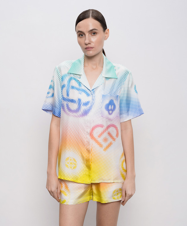 Casablanca Біла блуза Halftone із шовку WSP26SH20002 зображення 3