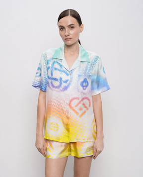 Casablanca Біла блуза Halftone із шовку WSP26SH20002