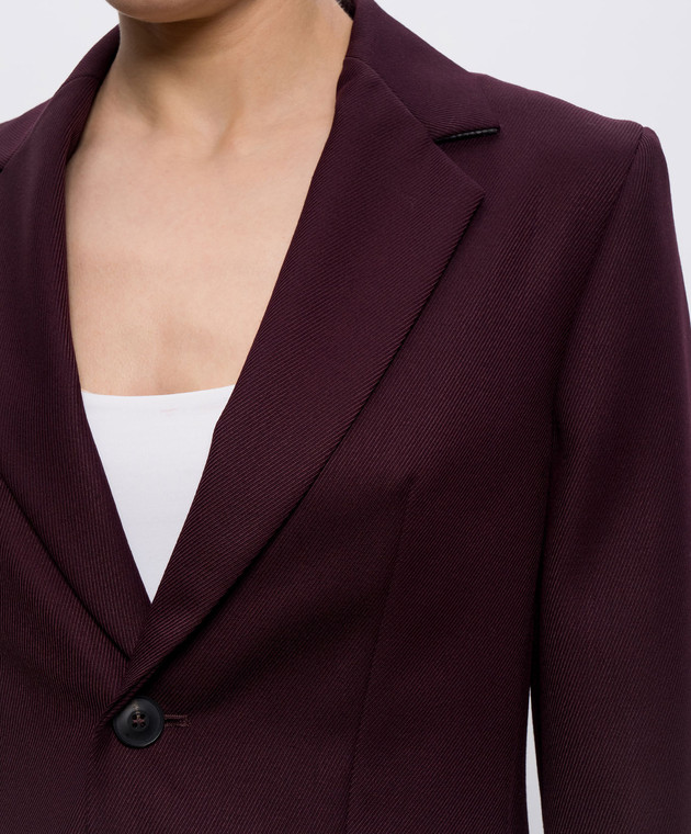 Max & Co Бордовый жакет с шерстью MCOCAMERA изображение 5