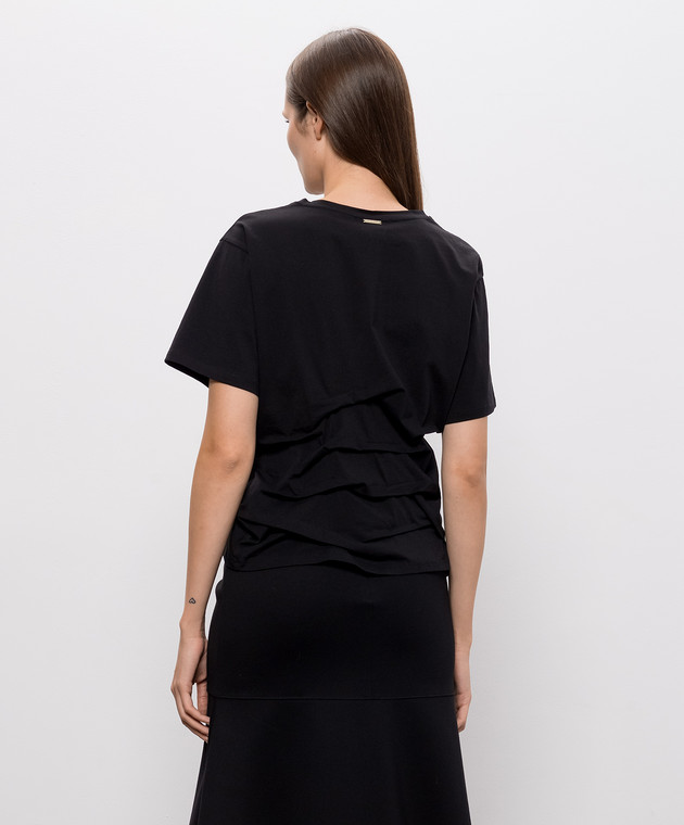 Twinset Черная футболка с драпировкой 262LI2XEE изображение 4