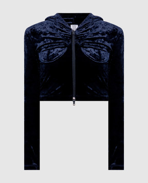 Vetements Синяя укороченная велюровая спортивная куртка WE76ZU415N