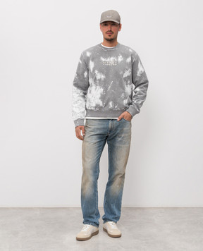 Maison Margiela MM6 Сірий світшот в принт SH2GU0033S25337