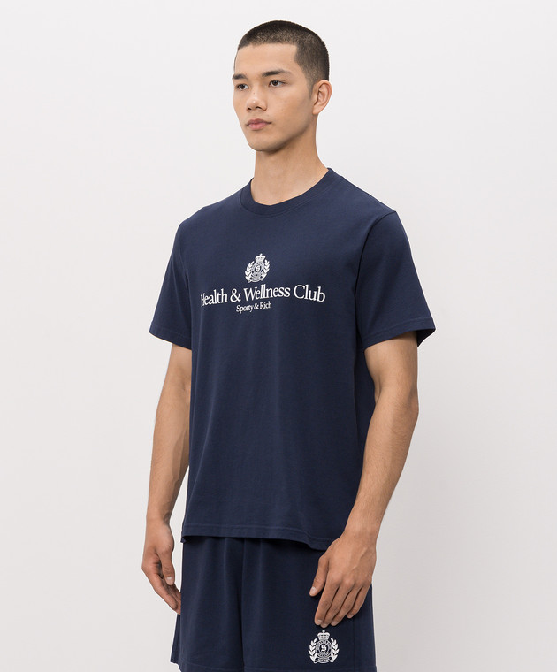 Sporty & Rich Синяя футболка H&W Crest TO119710241BL106 изображение 3
