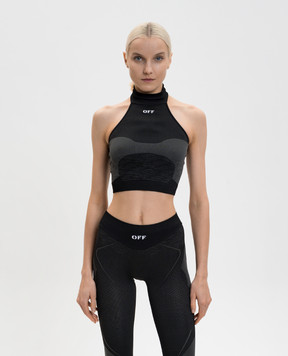 Off-White Чорний топ Racing 2VO05RS26KNI001