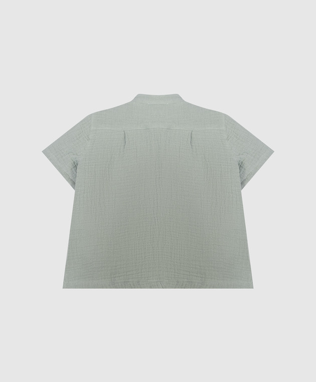 Dolce&Gabbana Дитяча зелена сорочка з монограмою логотипа L14S80FU5YU зображення 2