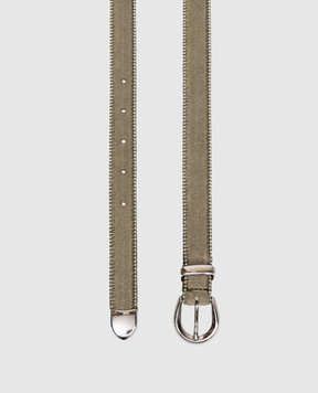 Peserico Замшевий ремінь кольору хакі з ланцюжком моніль A32600C0CC769