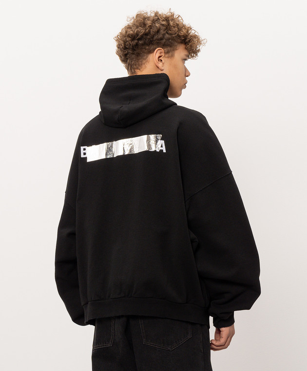 Balenciaga Чорна спортивна куртка Silver Tape A009EATVVE3 зображення 4