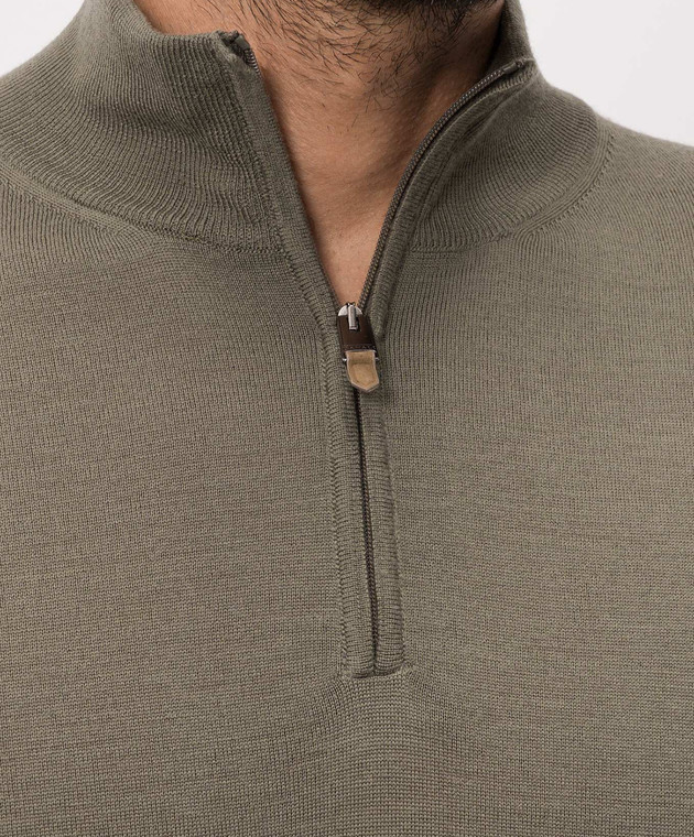 Canali Джемпер кольору хакі з вовни MK01149C0015 зображення 5