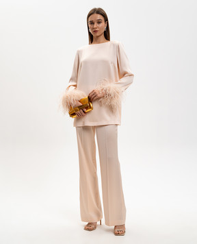 Twinset Бежеві штани кльош з логотипом 261TP2421