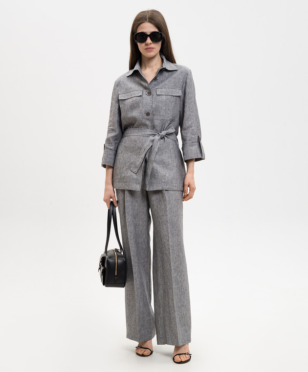 Peserico Сірі штани з льону P0433302629 зображення 2