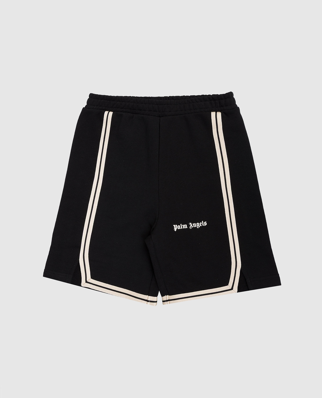 Детские черные шорты с принтом логотипа