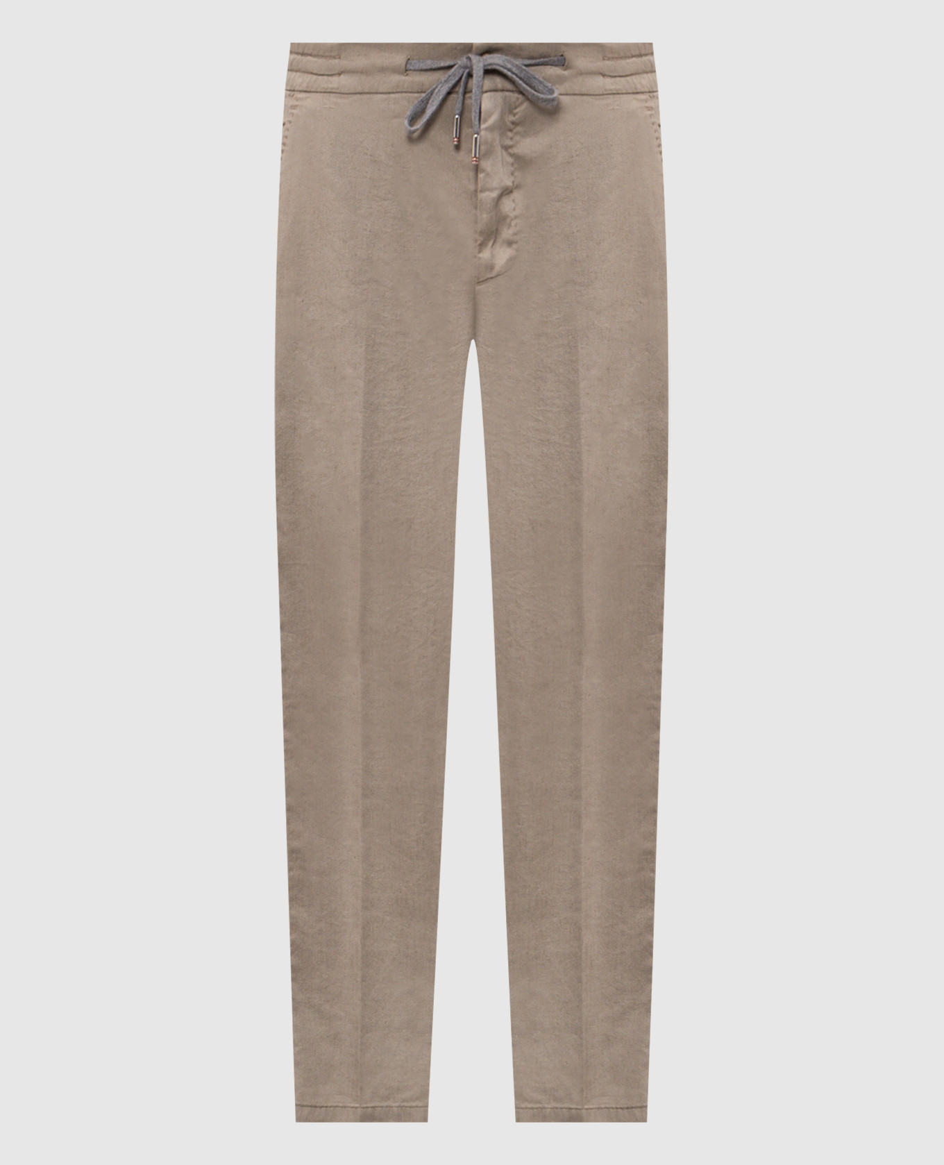 Брюки цвета хаки с льном