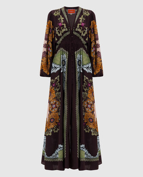 La DoubleJ Бордова сукня максі із шовку DRE0720CRE002BOU01