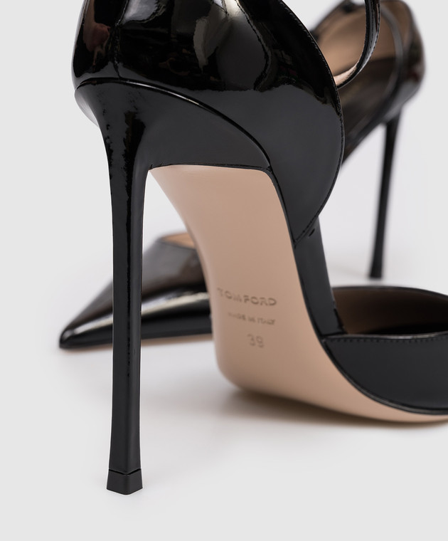 Tom Ford Черные кожаные лакированные босоножки VERTIGO W3849LCL072P изображение 5