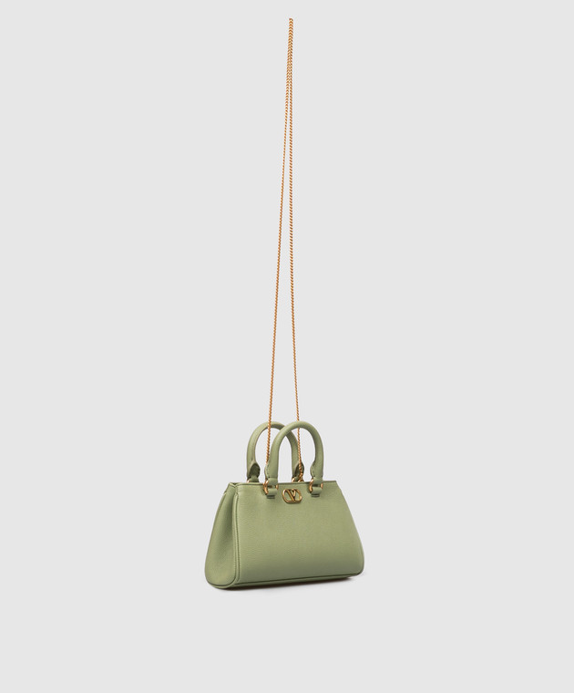 Valentino Зеленая кожаная сумка-мини VLogo 9W2P0BA9SNP изображение 4