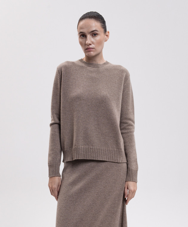 Max Mara Коричневый джемпер LUME из кашемира MXMLUME изображение 3