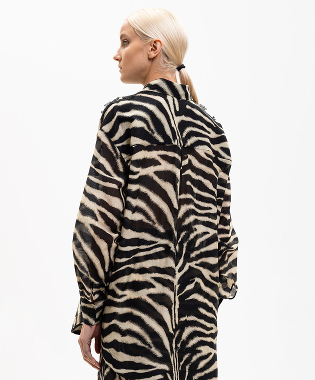 Ermanno Scervino Life Блуза з шовком в анімалістичний принт D484K701YAJI зображення 4