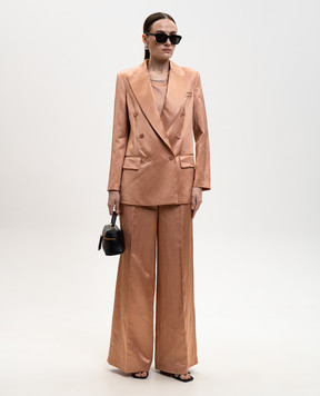 Peserico Рожеві штани з льоном з ланцюжком моніль E0435006800