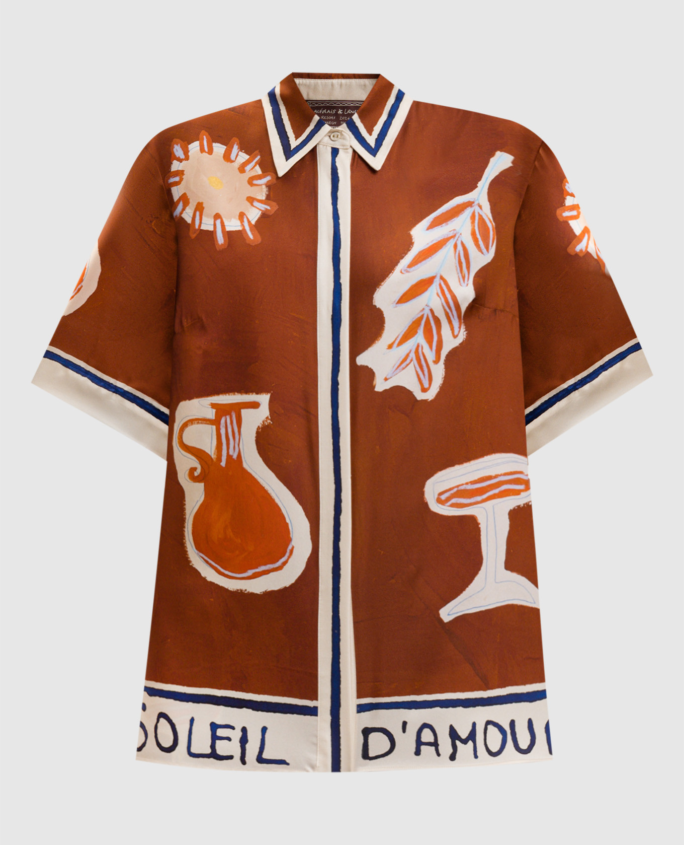 

Коричневая блуза Soleil D'Amour из шелка, Коричневый, Блузы