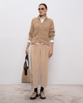 Peserico Бежеві вельветові штани P04831T303642