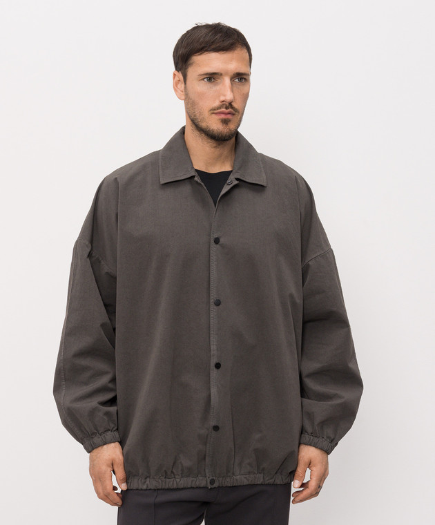 Fear of God Сіра куртка з принтом логотипа FG9M64658BCG зображення 3