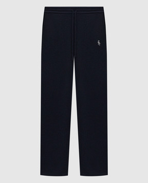 Sporty & Rich Синие брюки SRC из кашемира и шерсти PA05962302BL106
