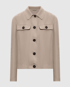 Brunello Cucinelli Бежева куртка з льону MH5277581