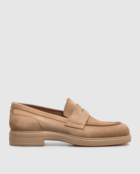 Santoni Коричневые замшевые лоферы WUYW72448PKVNHSY