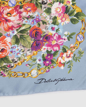 Dolce&Gabbana Рожева хустка із шовку в принт FN090RGDDLH