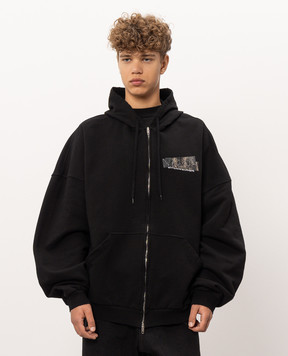 Balenciaga Черная спортивная куртка Silver Tape A009EATVVE3