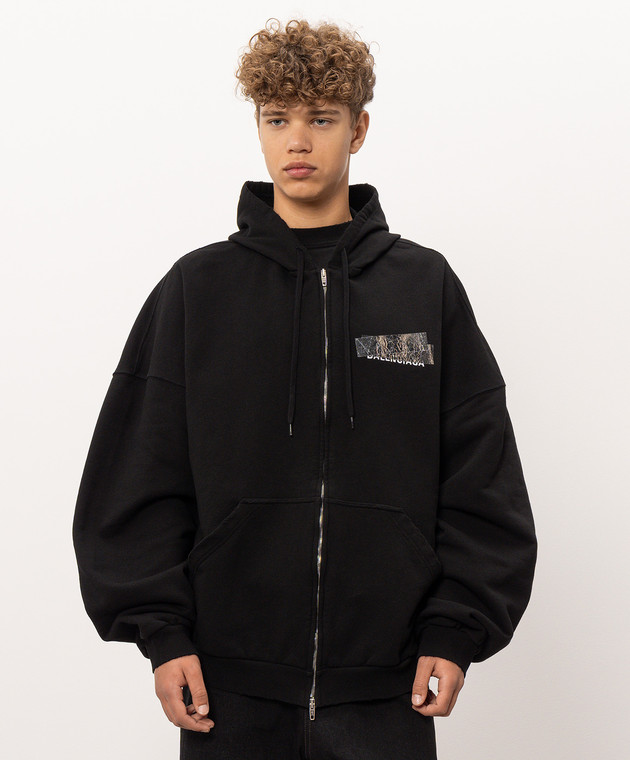 Balenciaga Чорна спортивна куртка Silver Tape A009EATVVE3 зображення 3