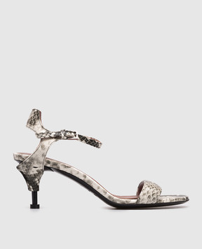 Premiata Шкіряні босоніжки з тисненням під шкіру пітона M7020