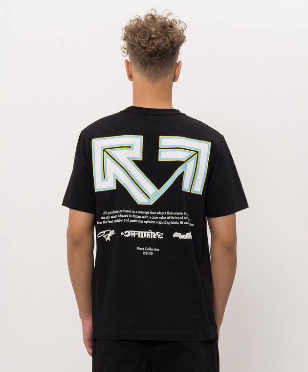 Off-White Чорна футболка з принтом Industrial half Arrow 44MAA16MF26J002 зображення 3