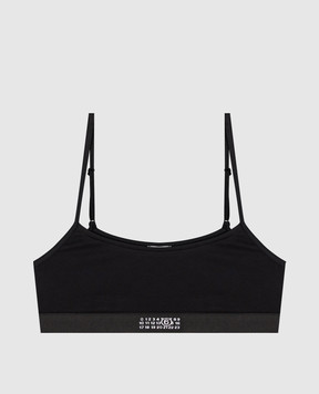 Maison Margiela MM6 Черный топ с узором эмблемы MKRG80060
