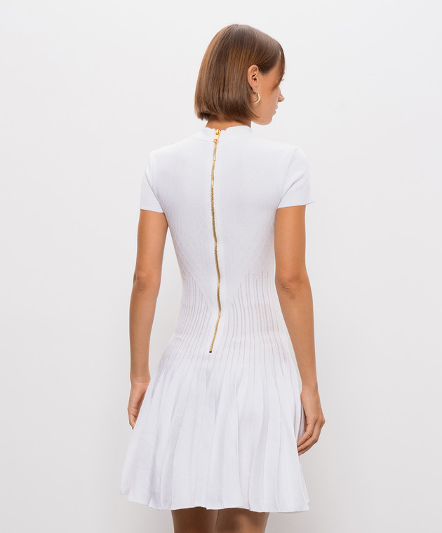 Balmain Біла сукня з паєтками HF1R7510KK04 зображення 4
