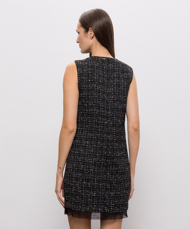 Twinset Черное твидовое платье 262TP2086 изображение 4