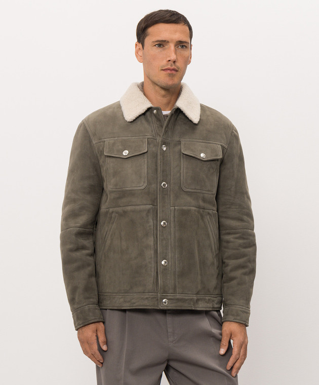 Brunello Cucinelli Дубленка цвета хаки MPMCU2058 изображение 3