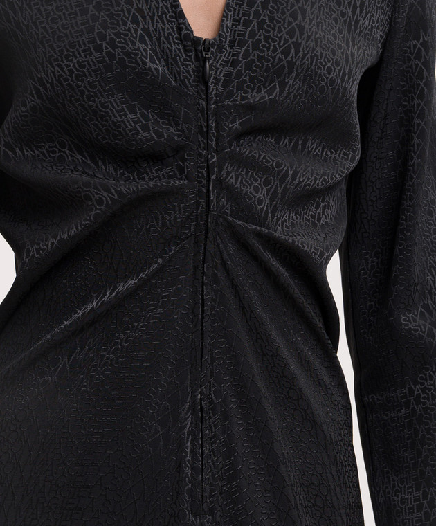 Maison Margiela MM6 Чорна сукня у візерунок логотипа S52DD0103M36007 зображення 5