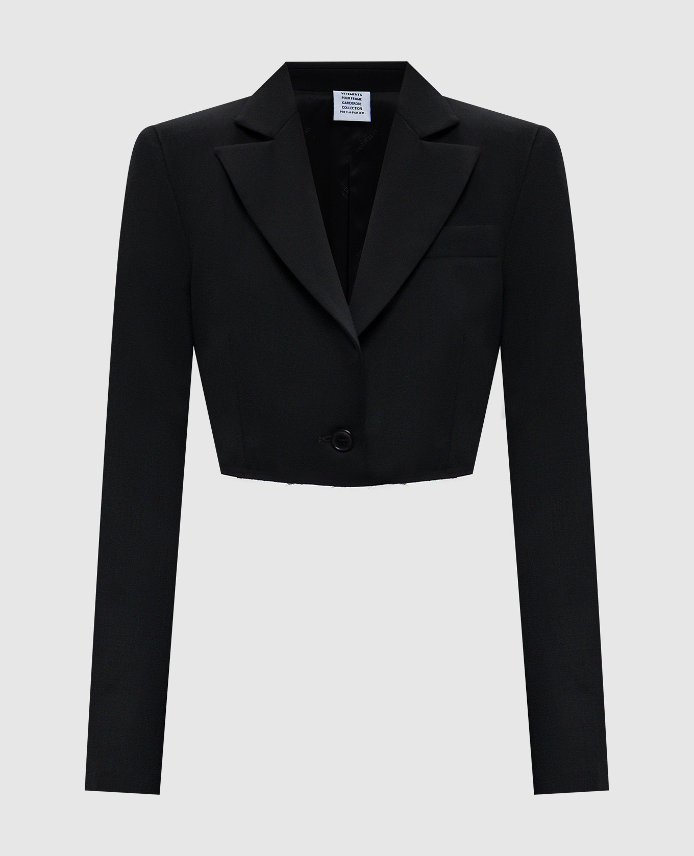 

Черный укороченный жакет из шерсти, Жакеты