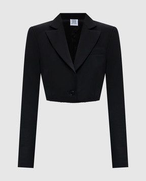 Vetements Чорний укорочений жакет з вовни WE76TJ362B