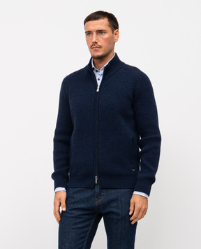 Enrico Mandelli Синий кардиган из кашемира 2K069A5267