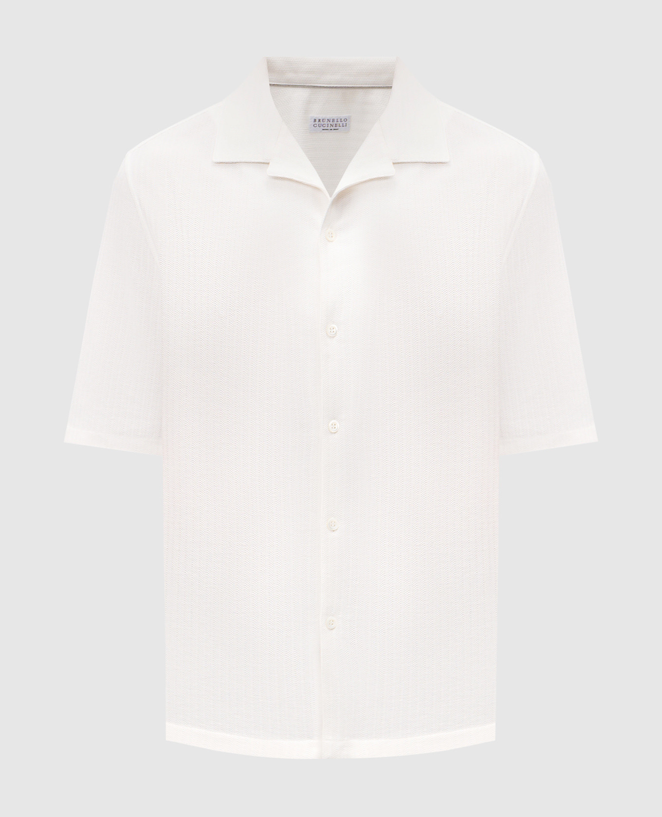 Белая рубашка с шелком в тканом узоре