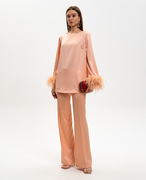 Twinset Рожева блуза з пір'ям страуса 261TP2424
