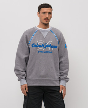 Dolce&Gabbana Сірий утеплений світшот з фактурним логотипом G9BZMTHU7ME